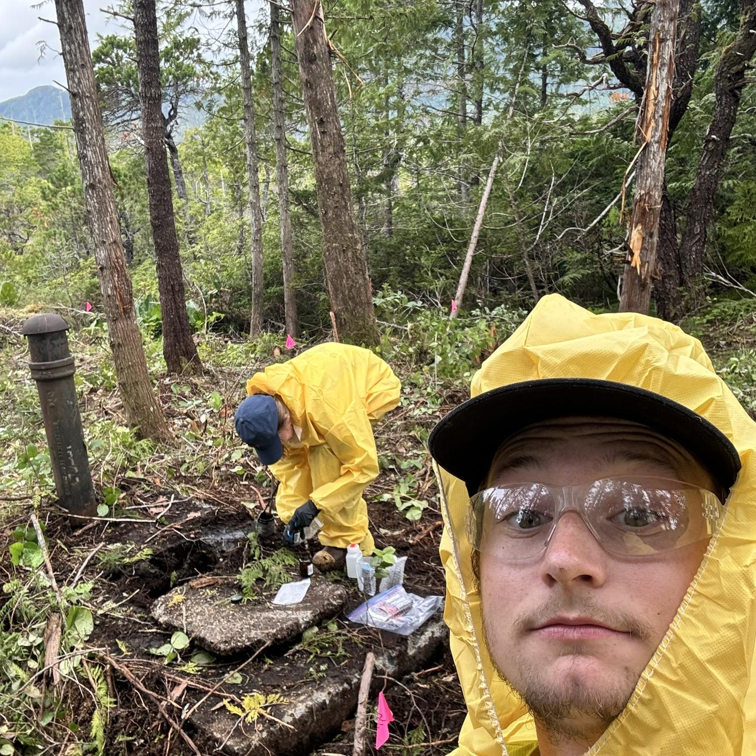 Our first field assignment together - sampling a 60-year-old septic tank!