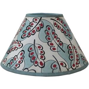 Hand painted Paisley Leaf Lampshade - Blue