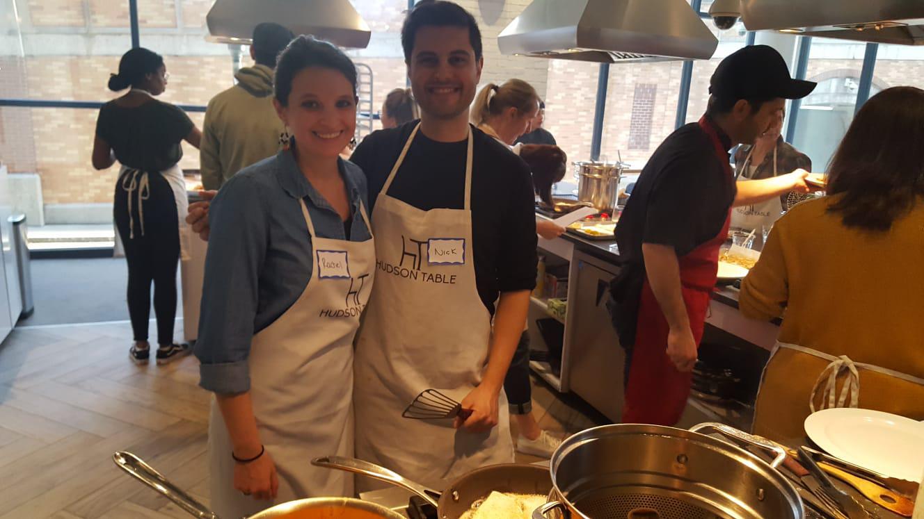 Taking a cooking class together (one of our favorite activities!)