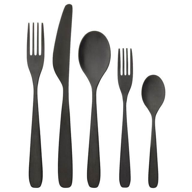 TILLAGD 20-piece flatware set, black