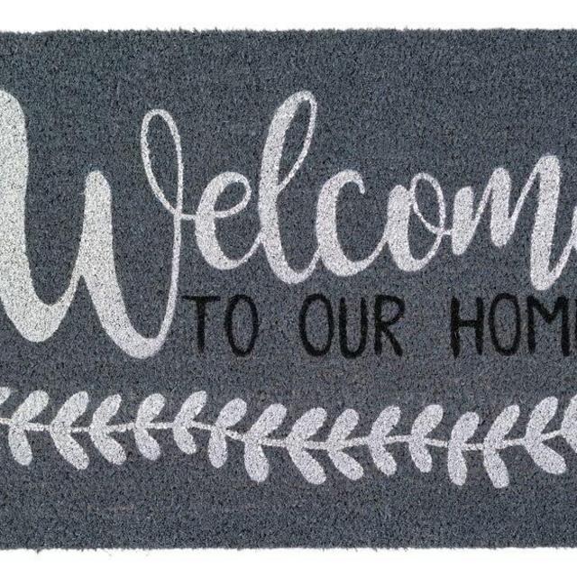 NoTrax, Welcome to Our Home, Vinyl-Backed Natural Coir Doormat, Entry Mat for Indoor or Outdoor Use, 18"x30", C12 (C12S1830OH)