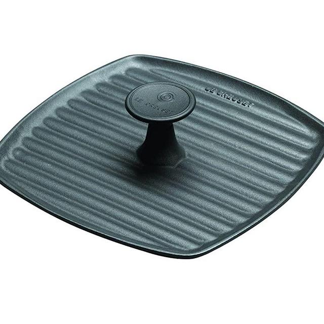 Le Creuset L2053-2600 Enameled Cast-Iron 9-Inch Panini Press, Matte Black