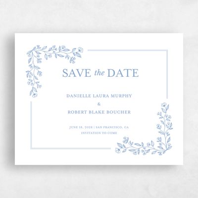 Dusty Blue Wedding Save the Date - Kalispell Frame Letterpress