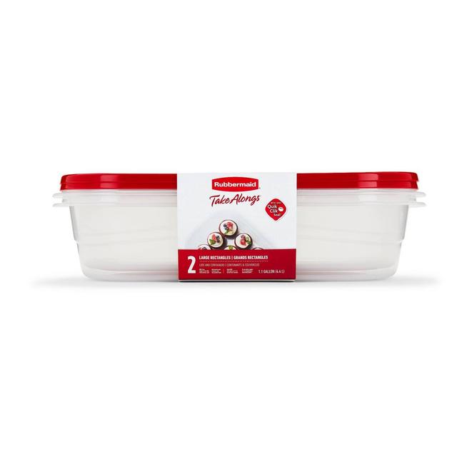 Rubbermaid TakeAlong 2pk 1gal Plastic Rectangle Food Storage Containers - Ruby Red