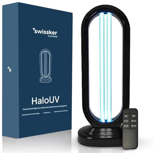 Swissklip HaloUV, Mold Remover, Home Disinfection Device, Dust Mites Remover, UV Light Sanitizer, Ultraviolet Sanitizer for Home, Room & Kitchen (HaloUV Light)