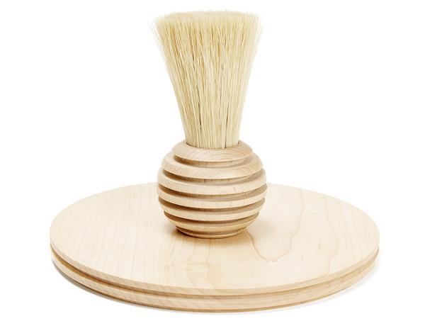 Rib Tray and Brush Set - Natural
