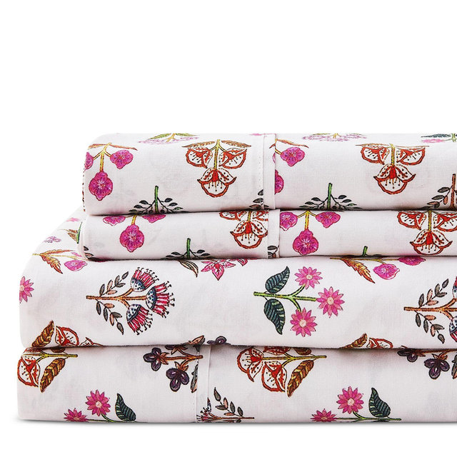 Bedford Lane Sumita Floral Percale Sheet Set, King