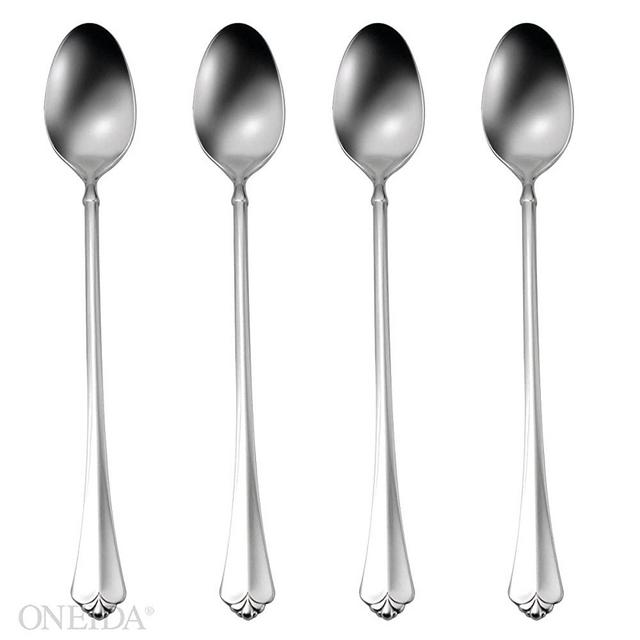 Oneida Juiliard Fine Flatware Set, 18/10 Stainless, Set of 4 Iced Tea Spoons