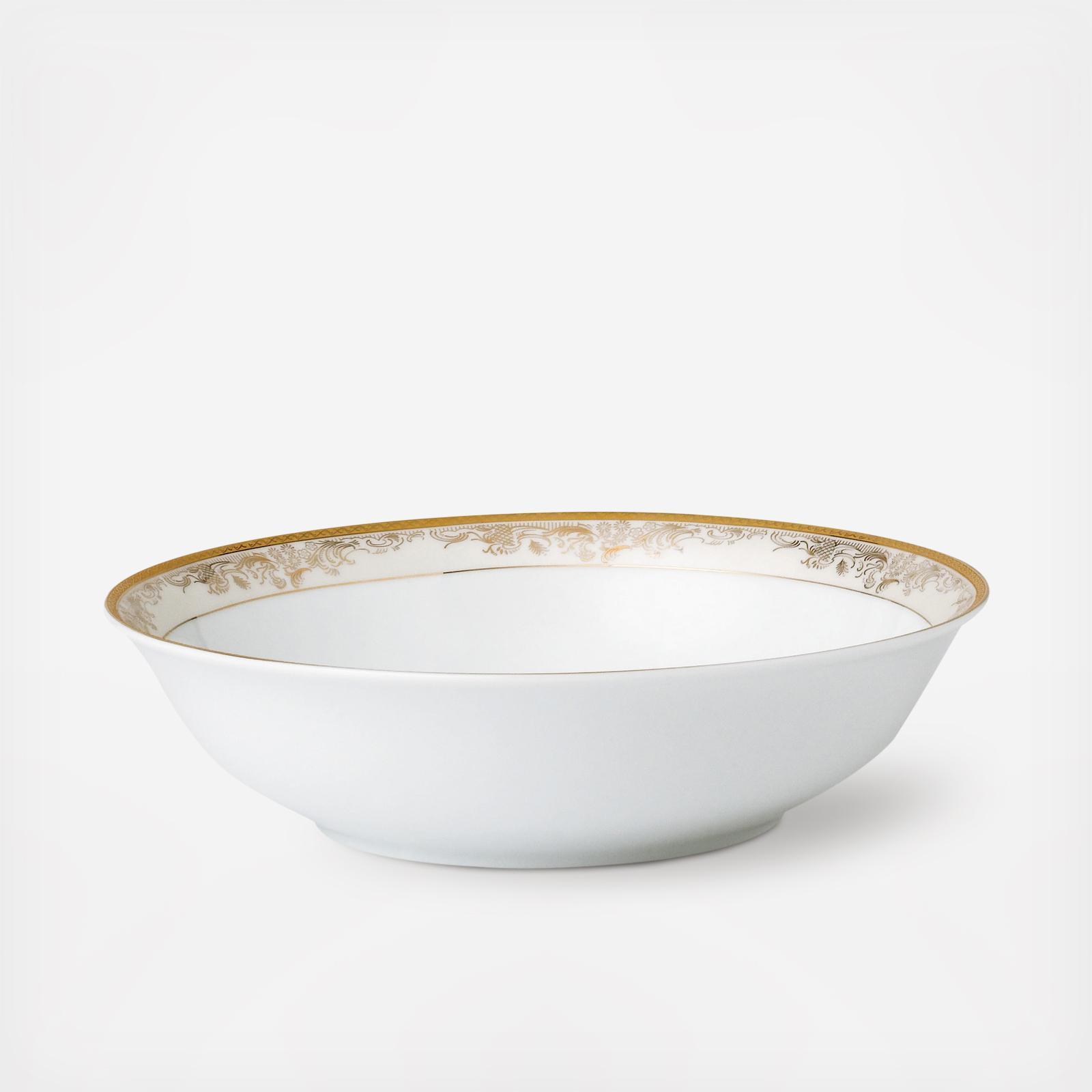 Holiday Nouveau Gold Round Decoupage Glassware Platter By Lenox