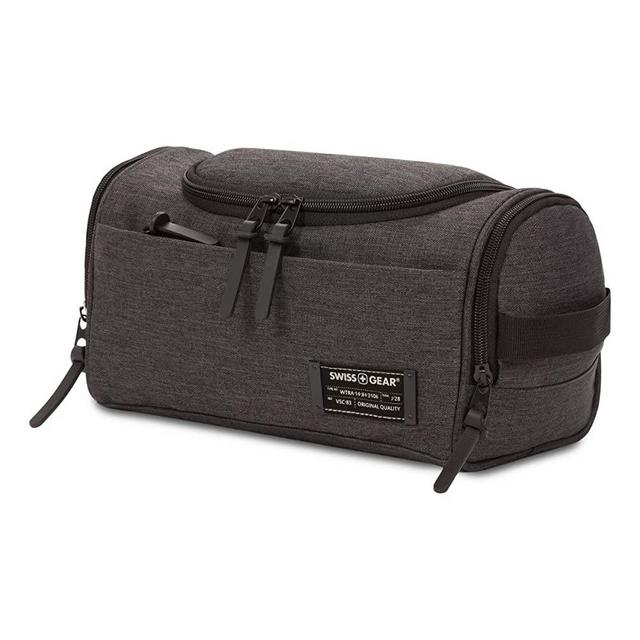 SWISSGEAR Hanging Toiletry Bag | Premium Men’s and Women’s Travel Dopp Kit | Travel Organizer for Bathroom, Gym, and Shower Toiletries – Heather Grey