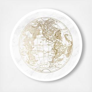 World Hemispheres Circle Acrylic Art