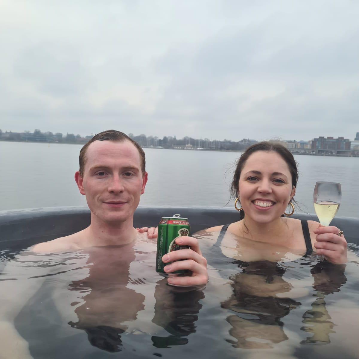 Mads and Camilla celebrating Camilla's birthday in 2021.