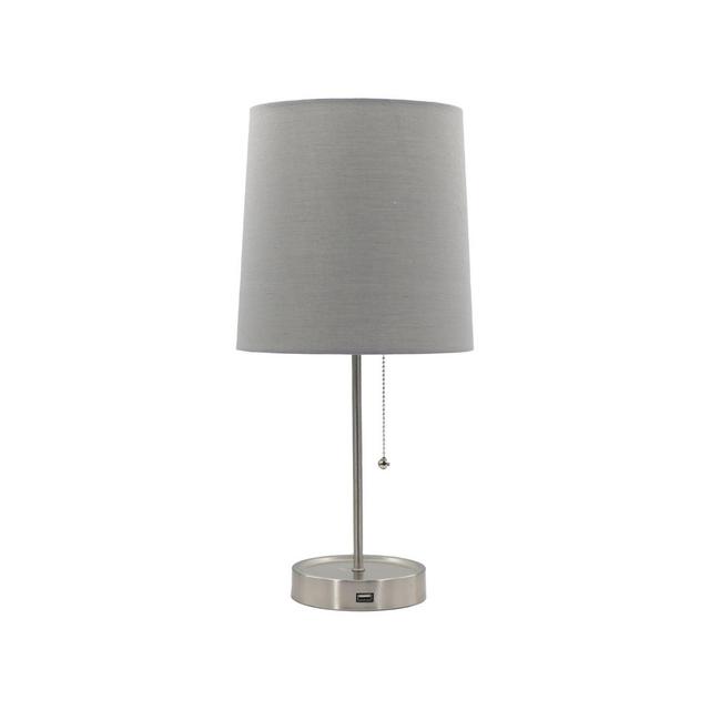 Simply Essential™ Metal Table Lamp with USB Port in Grey
