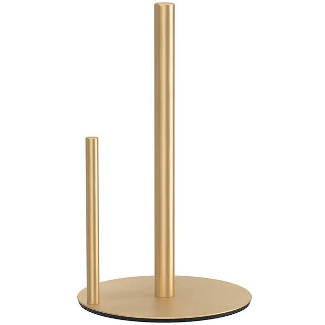 Paper Towel Holder Gold Kitchen Roll Holder, Premium Stainless Steel Paper Towel Holder for Kitchen Roll Organize, One-Handed Operation Countertop Roll Dispenser with Weighted Base