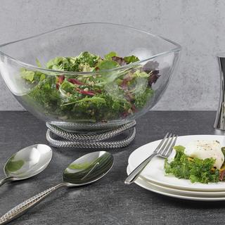 Braid Glass Salad Bowl with Servers