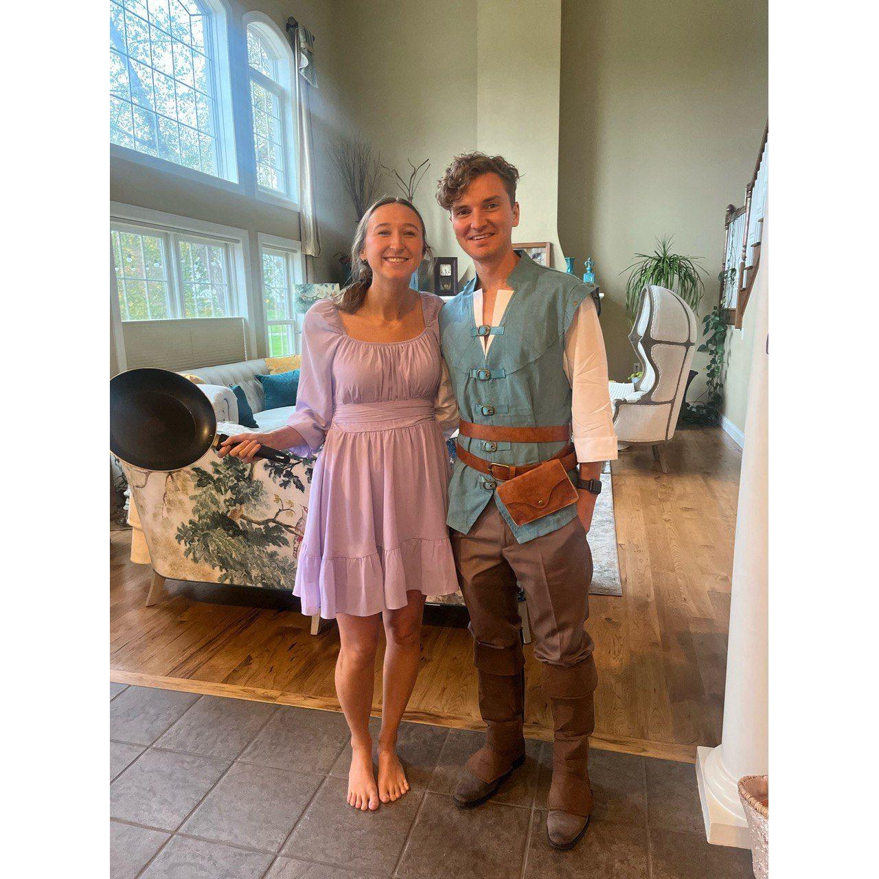 We were Rapunzel and Flynn Rider for Halloween!