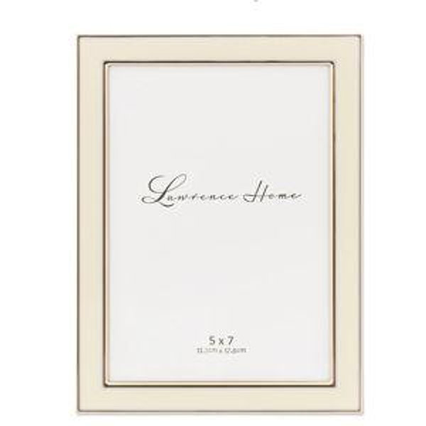 Lawrence Frames Metal Frame, Polished Enamel, Ivory, 5x7
