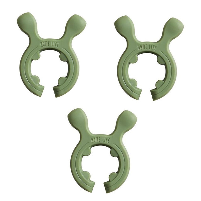 Alxjejo 3 Pack Silicone Pot Clip Utensil Rest, Deer Antler Spoon Holder for Pot Handles, Boil Over Guard & Lid Lifter, Heat Resistant Spoon Rest for Kitchen, Fits Handles 0.5" or Thicker (Green-3PCS)