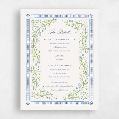 Beige Floral Wedding Enclosure - Querida