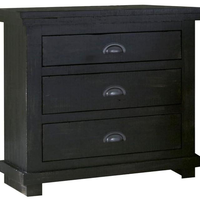 Progressive Furniture Willow Nightstand, 32" x 17" x 31", Distressed Black