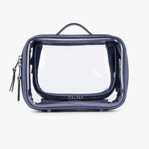Calpak Small Clear Cosmetics Case - Metallic Indigo