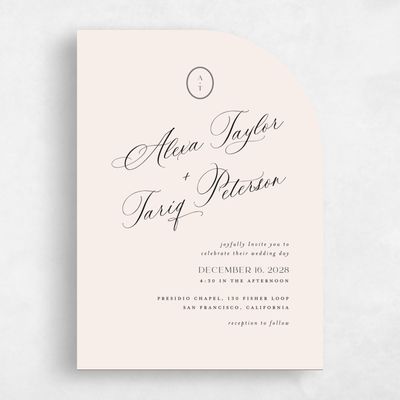 Beige Half arch Wedding Invitation - Gavina Classic
