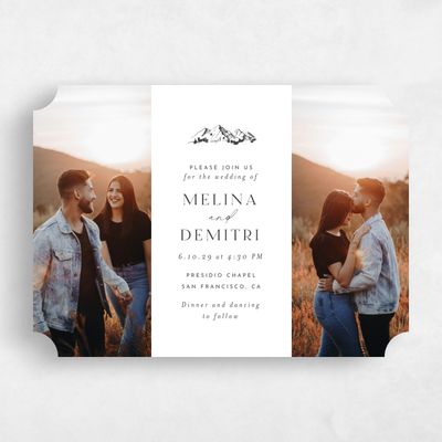 White Ticket Wedding Invitation - Crispin Multiphoto