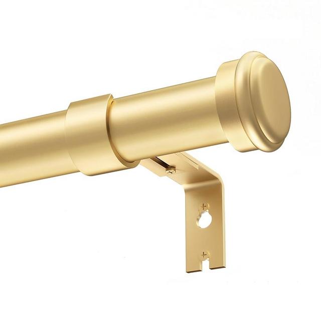 IFELS Heavy Duty Curtain Rods for Windows 66 to 120 Inch, 1 Inch Gold Curtain Rod for Farmhouse, Bedroom, Kitchen, Living Room, Decorative Adjustable Window Curtain Rod (Gold,30"-120"-1p)