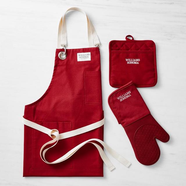 Williams Sonoma Ultimate Kitchen Linens Bundle with Apron, Claret