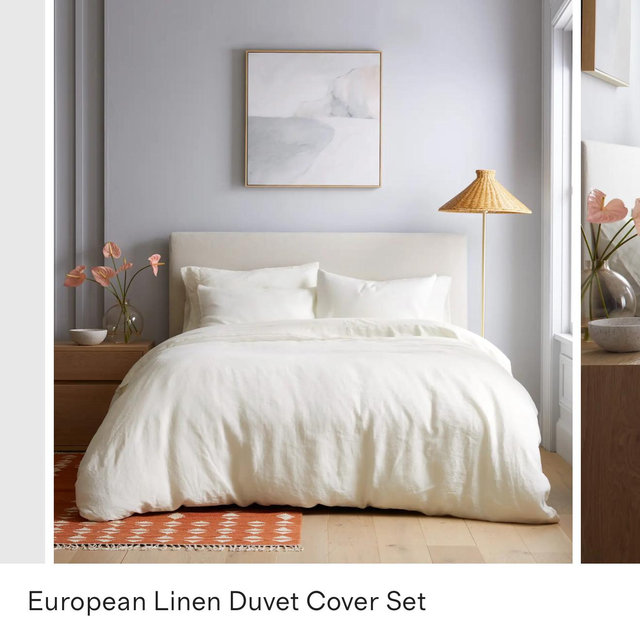 European Linen Duvet Cover Set - Full/Queen