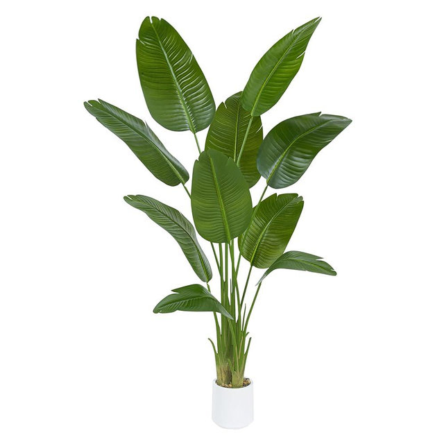 TXABL Bird of Paradise Artificial Tree, 6Ft Tall Faux Plant, Fake Banana Leaf Plant Indoor, Faux Palm Tree Faux Floor Plants Tropical Tree in Pot, Present for Friend Housewarming Decor