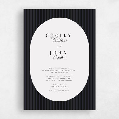 Multi-Colored Wedding Invitation - Madison Portrait
