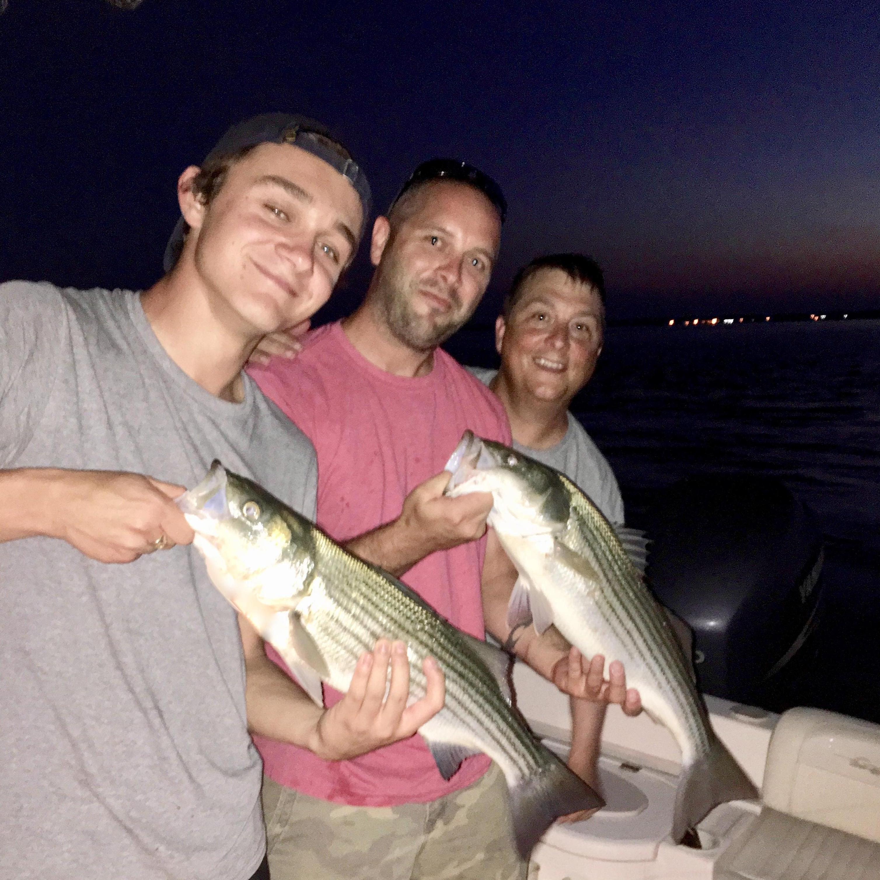 Jake on the Potomac with Uncle Clyde and Uncle Ken.