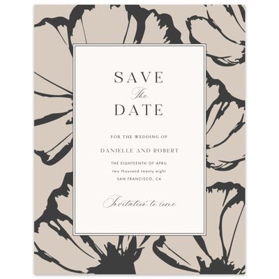 Canvas Tan, Beige Wedding Digital Save the Date - Esme Portrait
