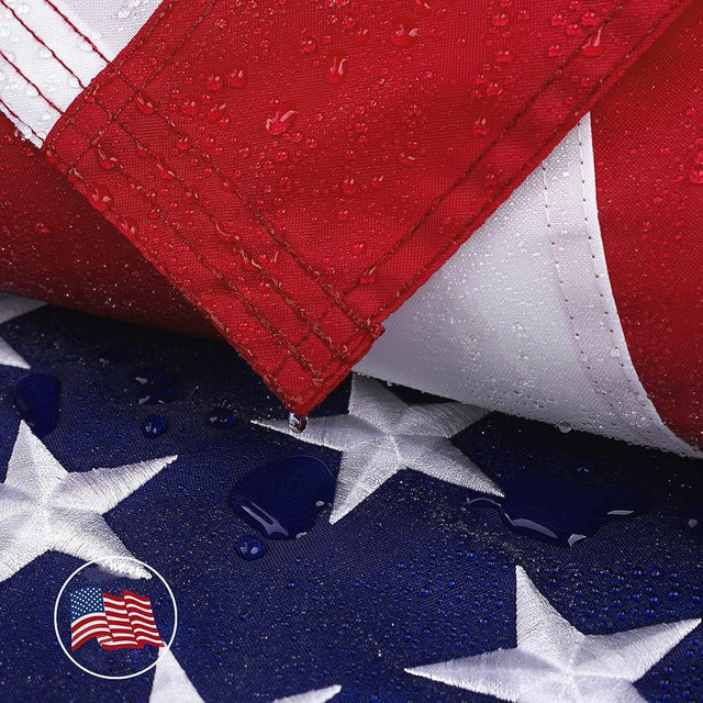 American Flag 3x5 Ft for Outside, Heavy Duty Nylon US Flags for High Wind Outdoor, Fade Resistant and Waterproof USA Flag with Embroidered Stars, Sewn Stripes, Brass Grommets