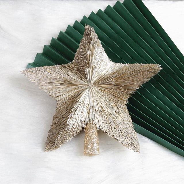 Christmas Tree Star Topper - Champagne Gold - Ornaments Toppers Estrella Para Arbol de Navidad Star for Christmas Decorations Holiday Decor