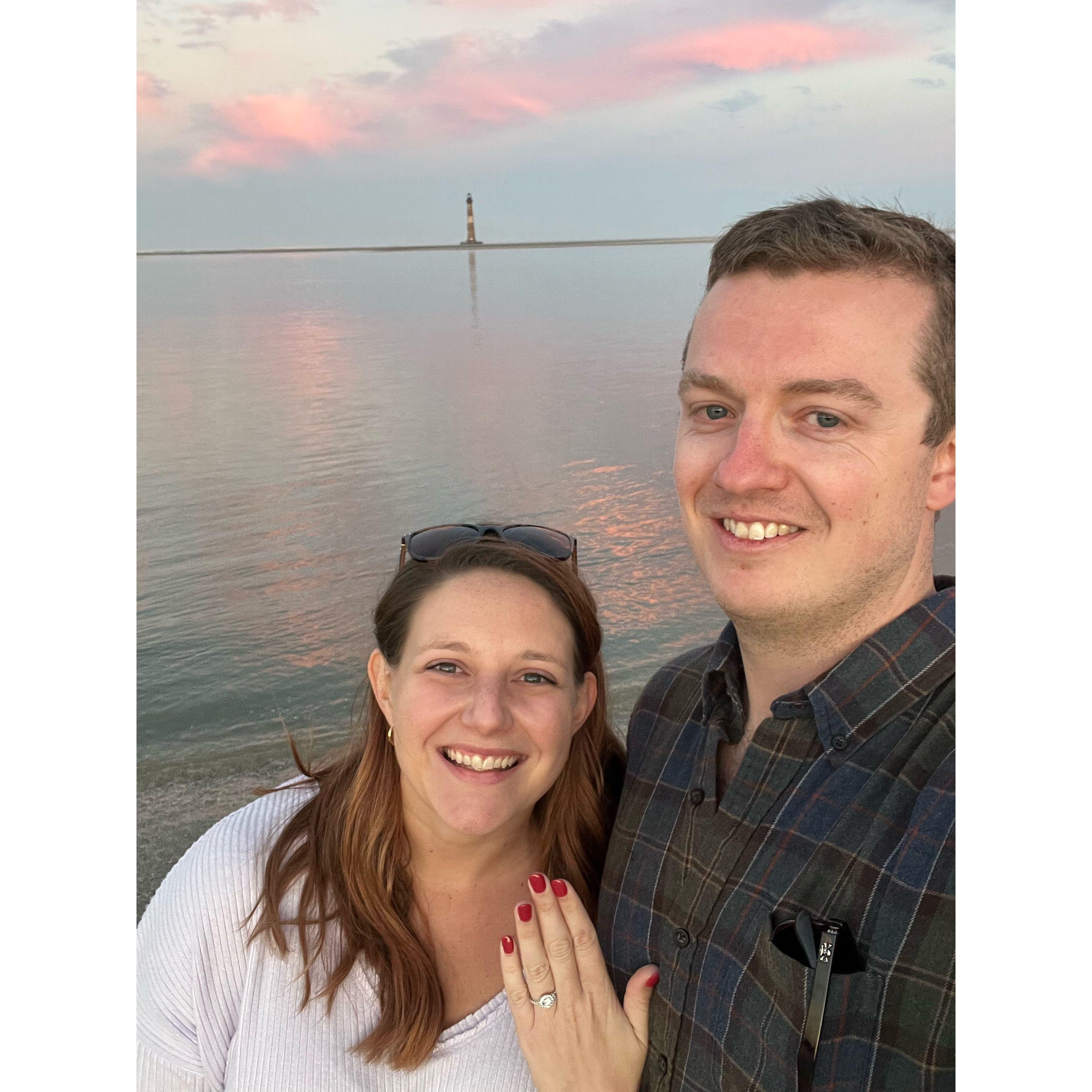 Engaged at our favorite place in Charleston