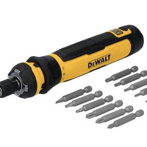 DEWALT Cordless Screwdriver, 4V USB Rechargeable Electric Screwdriver with 12 pcs Screwdriver Bit Set, LED Light, FLEXDRIVE Control, Compact, Ergonomic (DWHT66719)