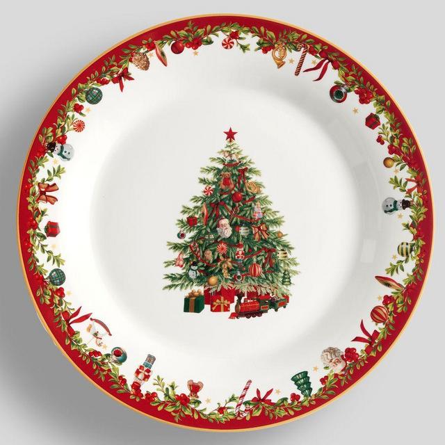 Nostalgic Christmas Icon Stoneware Dinner Plates, Set of 4 - Multi