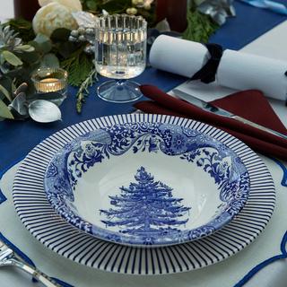 Blue Italian Christmas Cereal Bowl, Set of 4