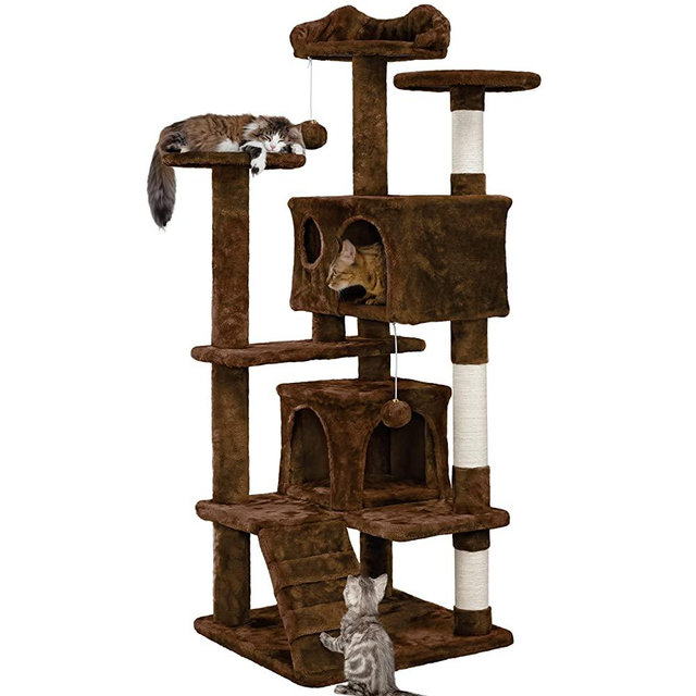 Yaheetech 54in Cat Tree Tower Condo Cat Furniture w/Scratching Post for Kittens Pet House Play