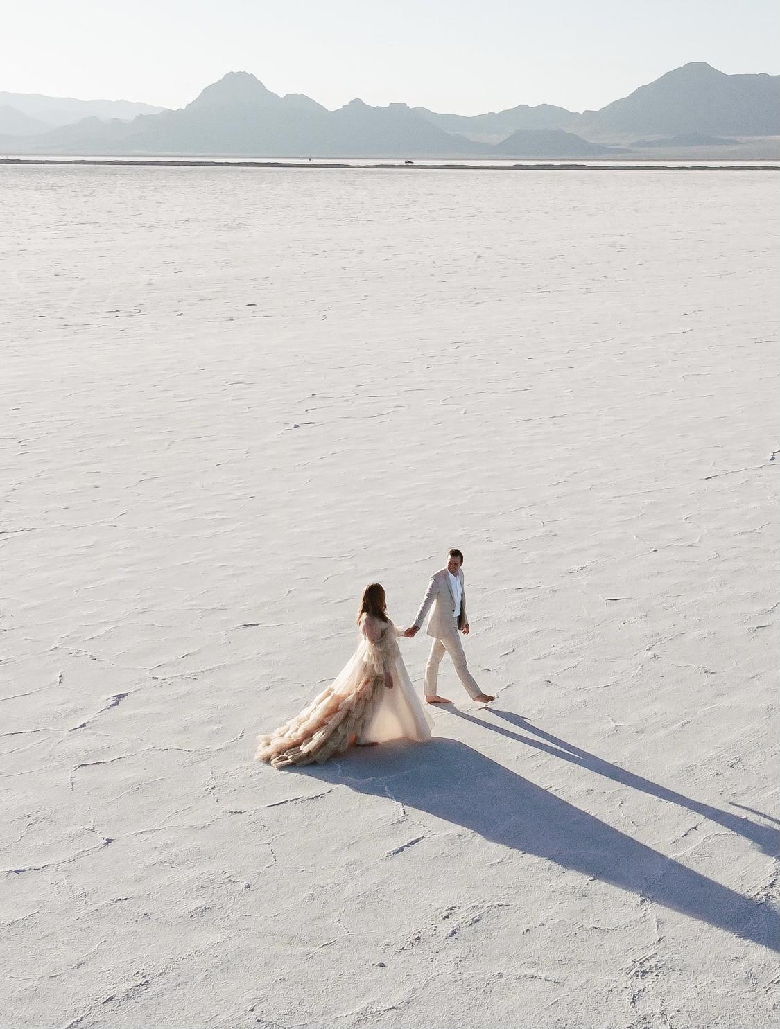Impromptu engagement shoot at the Bonneville Salt Flats in Utah. September 2021