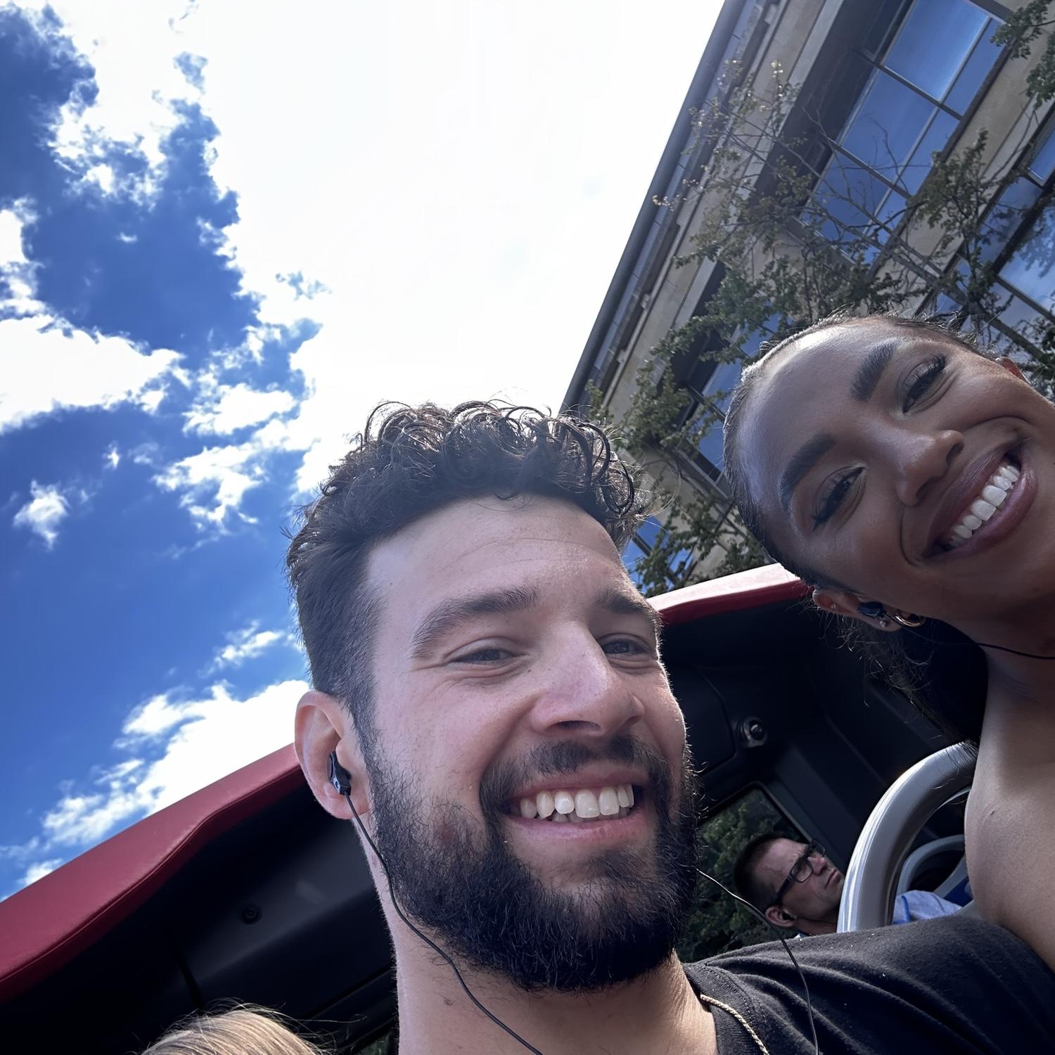 On a double-decker bus in Scotland!! Family trip with the Sereni’s for Nate’s brother Benny who was in the Cycling World Championship 2023!