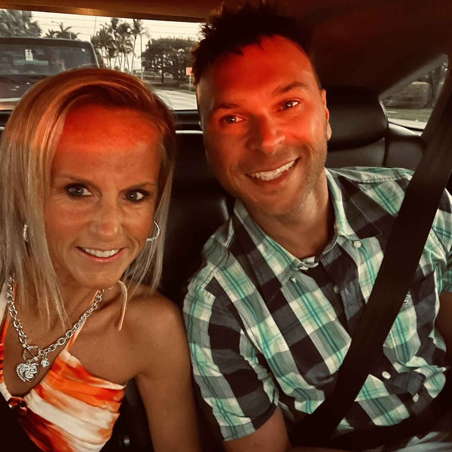 Uber ride to the Guitar Hotel in Hollywood, FL, where we got engaged.