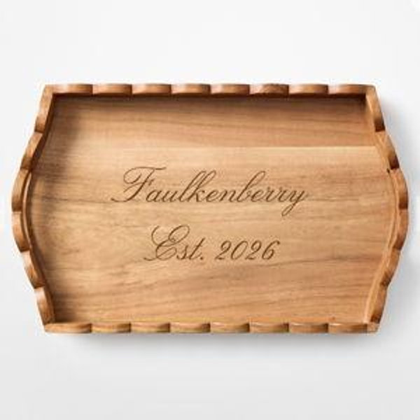 Scalloped Wood Cheese Tray