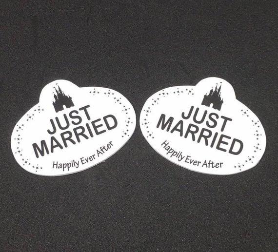 Just Married Disney Inspired Name Tags