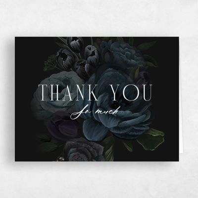 Dark Teal, Blue Wedding Thank You - Malina Landscape