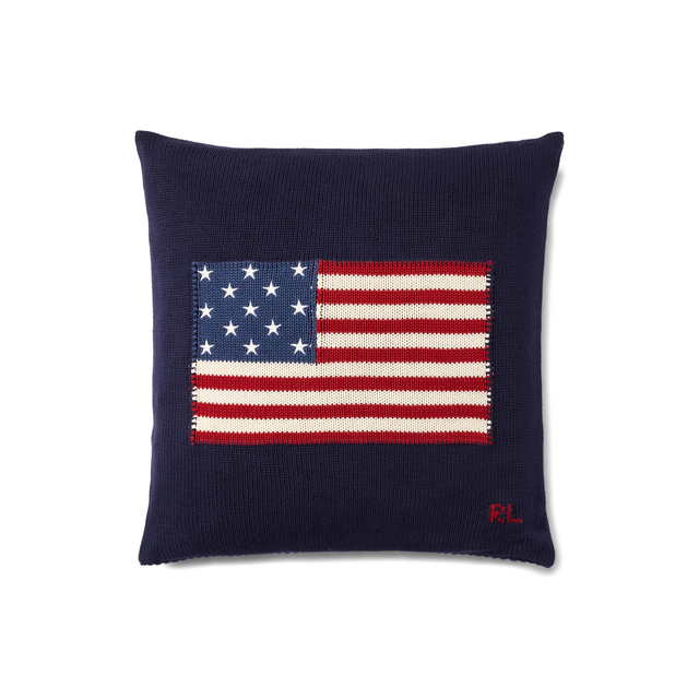 RL Flag Cotton Throw Pillow