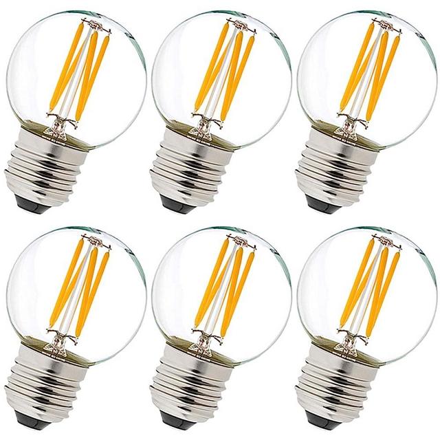 LiteHistory Dimmable E26 Edison Bulb G16.5 Light Bulb 6W Equal 60 watt Light Bulb AC120V Warm 2700K E26 Light Bulb for Pendant,Chandeliers,Vanity,Wall sconces Edison Light Bulbs 60 Watt 600lm 6Pack