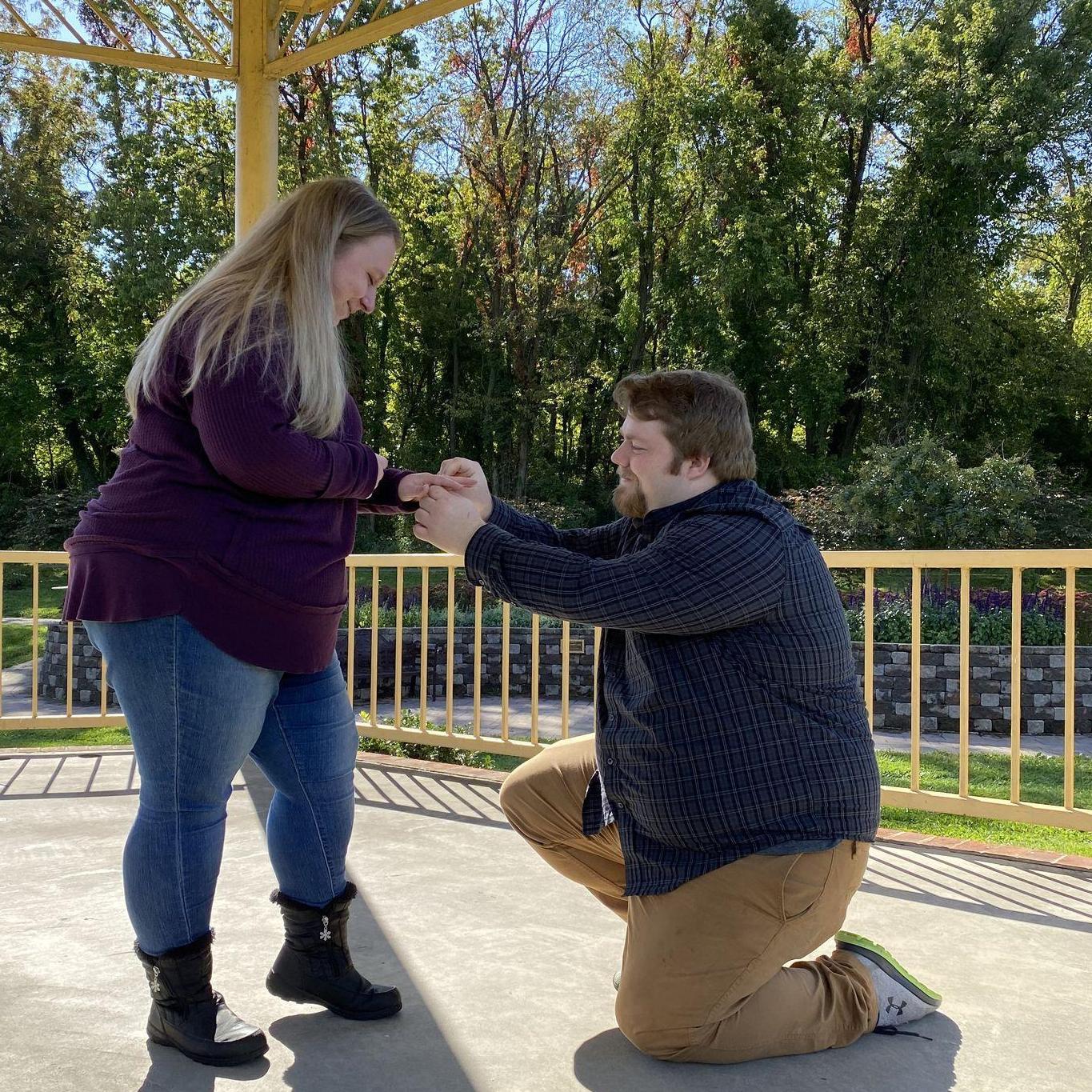When we got engaged, it was too dark to take pictures. Therefore, we improvised.